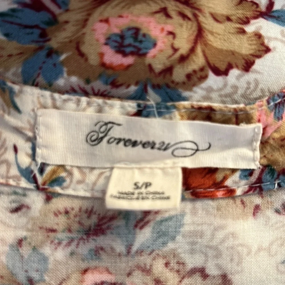 Forever‎ 21 Floral V-Neck Summer Midi Dress Size Small